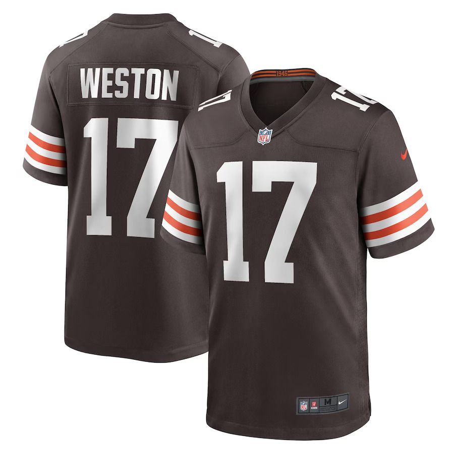 Men Cleveland Browns #17 Isaiah Weston Nike Brown Game Player NFL Jersey